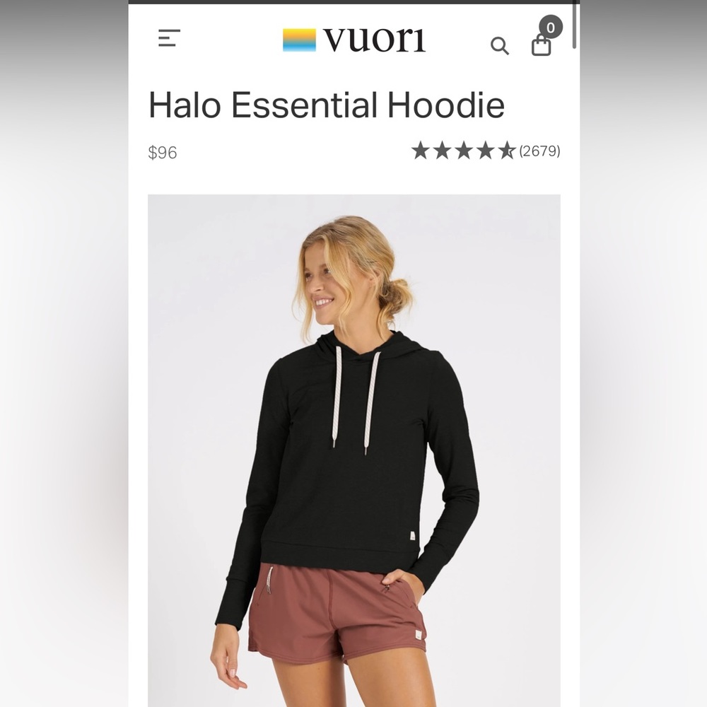 NWOT Vuori Halo Essential hoodie size S